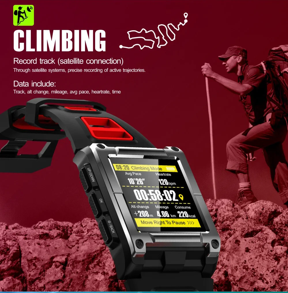 Международная версия Makibes G08 gps Bluetooth smart watch IP68 Водонепроницаемый сердечного ритма smart watch es Мужская Мульти-Спорт