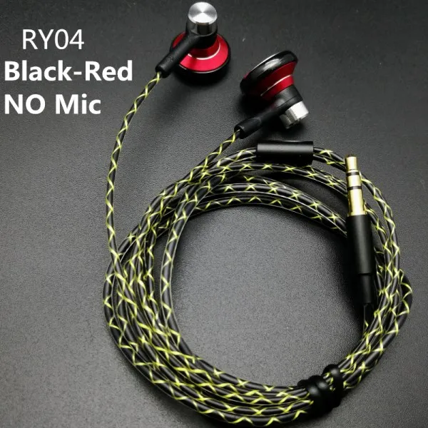 RY04 B-Red NO MIC RY04 оригинальные наушники-вкладыши металлические 15 мм качество музыки звук HIFI наушники(IE800 стиль кабель) 3,5 мм стерео наушники-вкладыши - Цвет: RY04 B-Red NO MIC