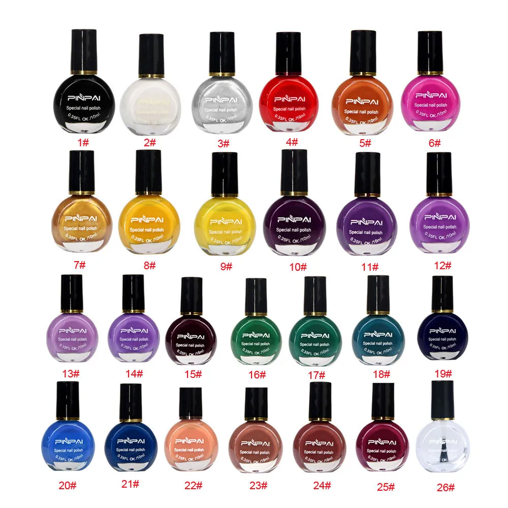 26 Color Nail Polish Printing Oil Solid Beauty UV Gel Colored Gels For Nails Art Stencils Stamping Plates Manicure | Красота и