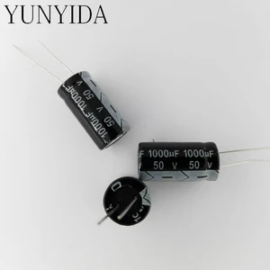 Алюминиевый электролитический конденсатор 50 в 1000 мкФ 13*25 мм 10 шт.