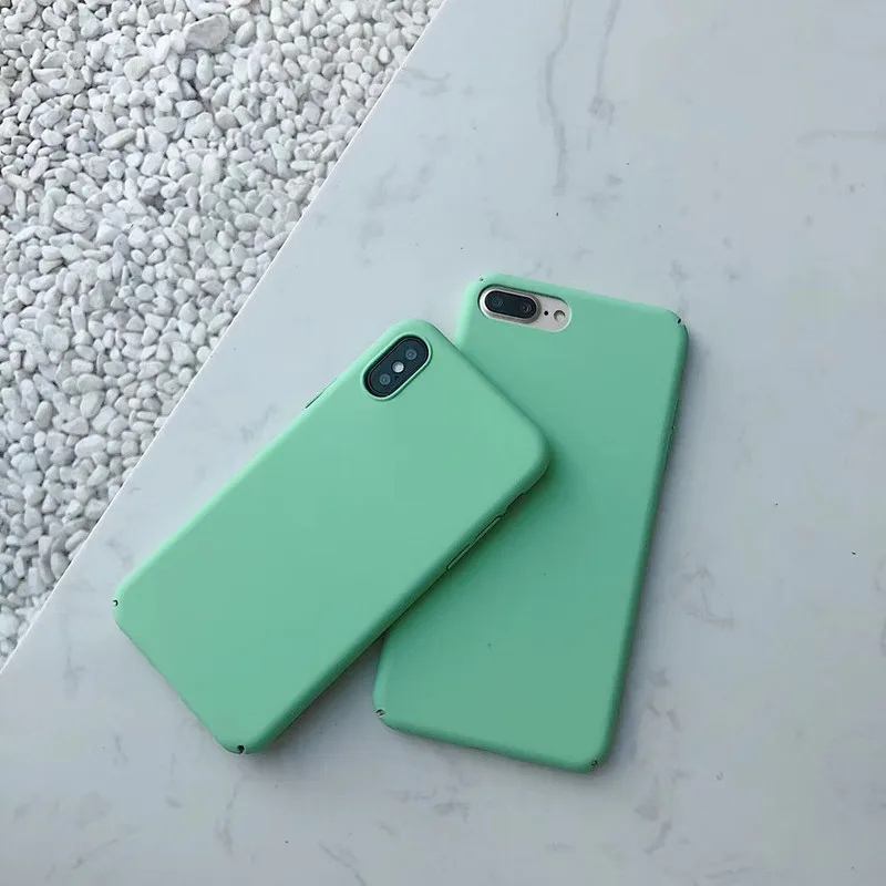 Simple Candy Color Korean Phone Case For 7 Puls 6 6S 8 X Xs XR Xsmax Cases Retro Solid color Hard Plastic Matte Cover |