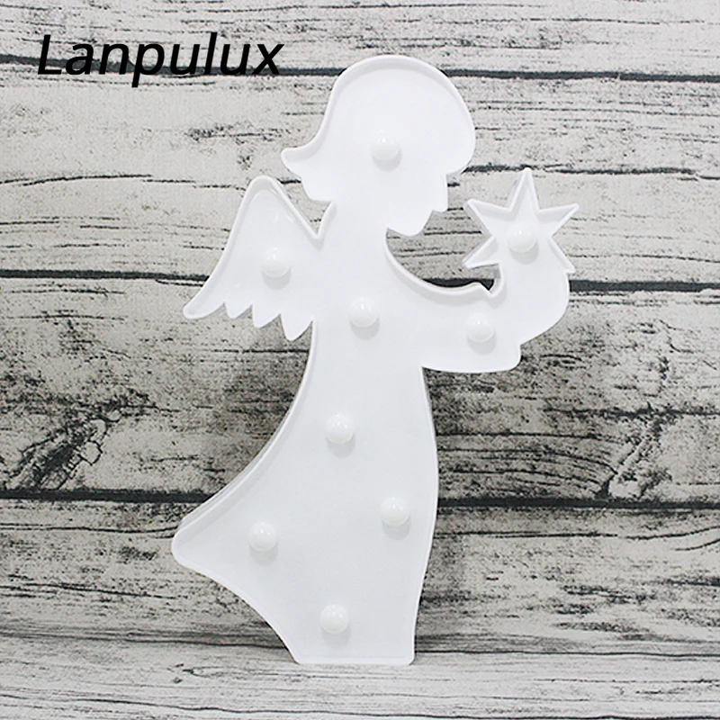 Lanpulux детский ночник в форме Святого ангела чистый белый 3D светодиодный настенный
