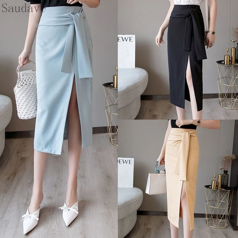 Новая летняя женская юбка Повседневная шифоновая карандаш из полиэстера с