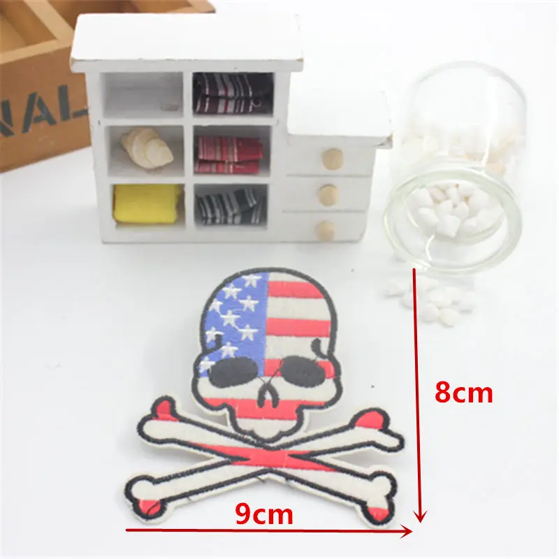 Бесплатная доставка 1 шт. вышитая аппликация с помощью утюга в виде скелета