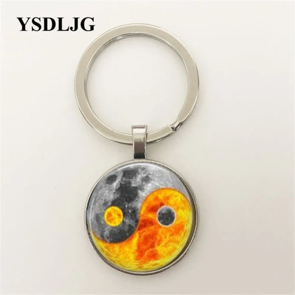 Новая мода Ying Yang стеклянная плитка солнце и луна Ювелирные изделия небесные
