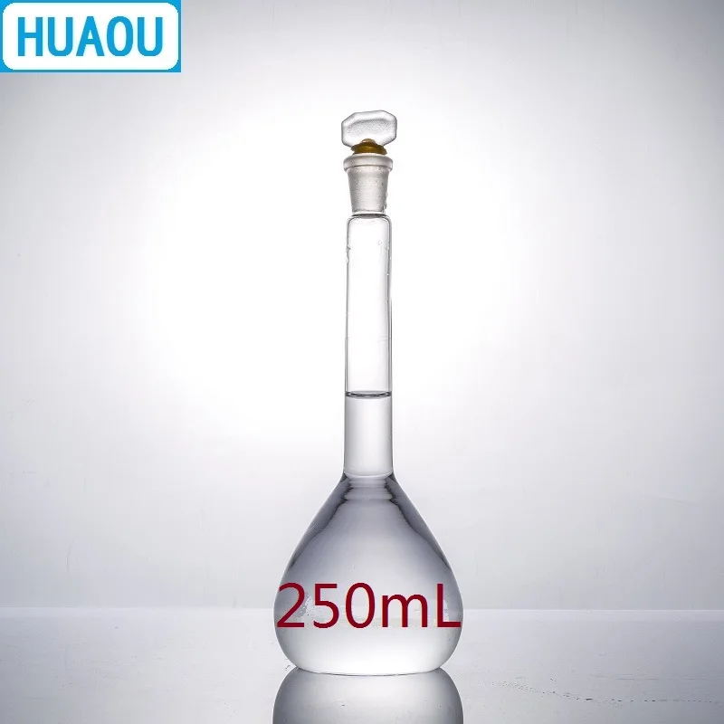 Мерная колба HUAOU 250 мл класс А нейтральное стекло с одной градиентной отметкой и