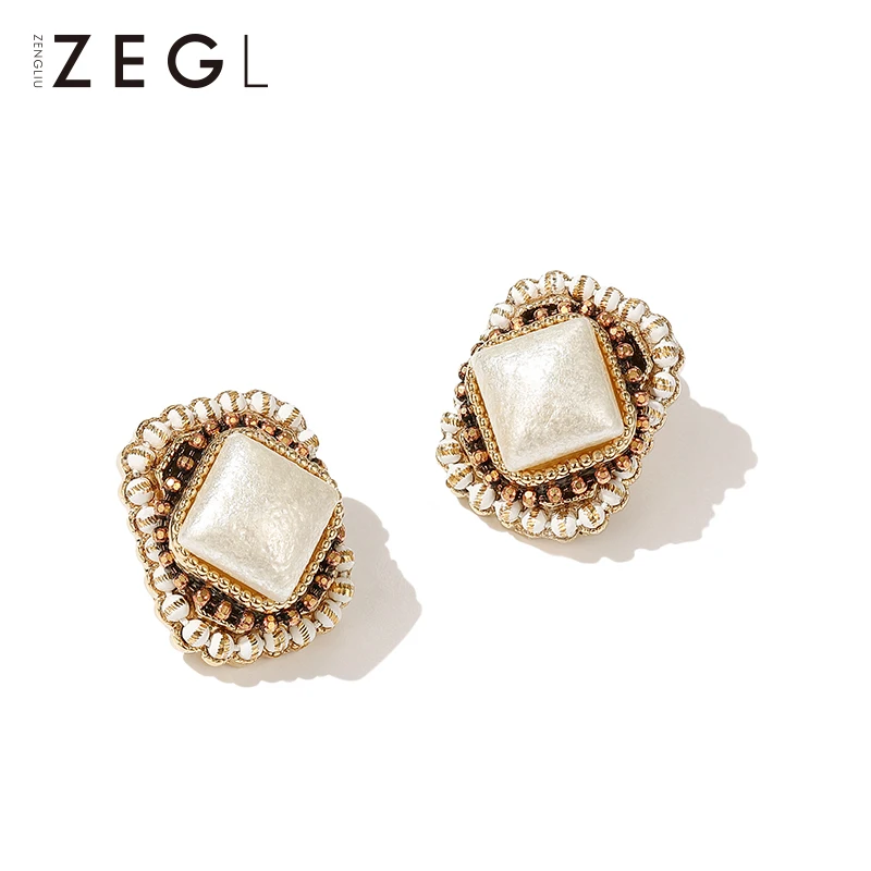 ZEGL Baroque temperament high-end earrings net red French retro big female national antique | Украшения и аксессуары