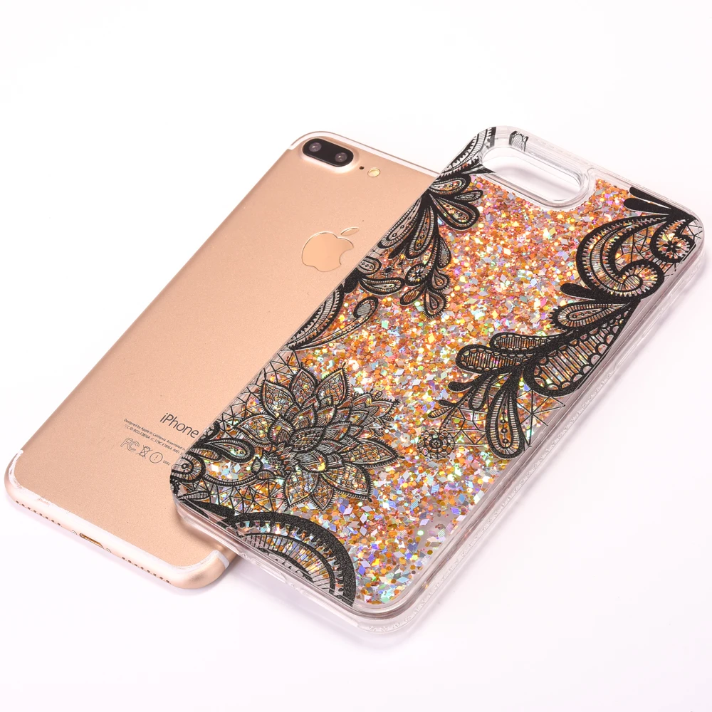Чехол с сияющими блестками для iPhone 8 7 6s Plus 10 чехлов Алмазный динамический