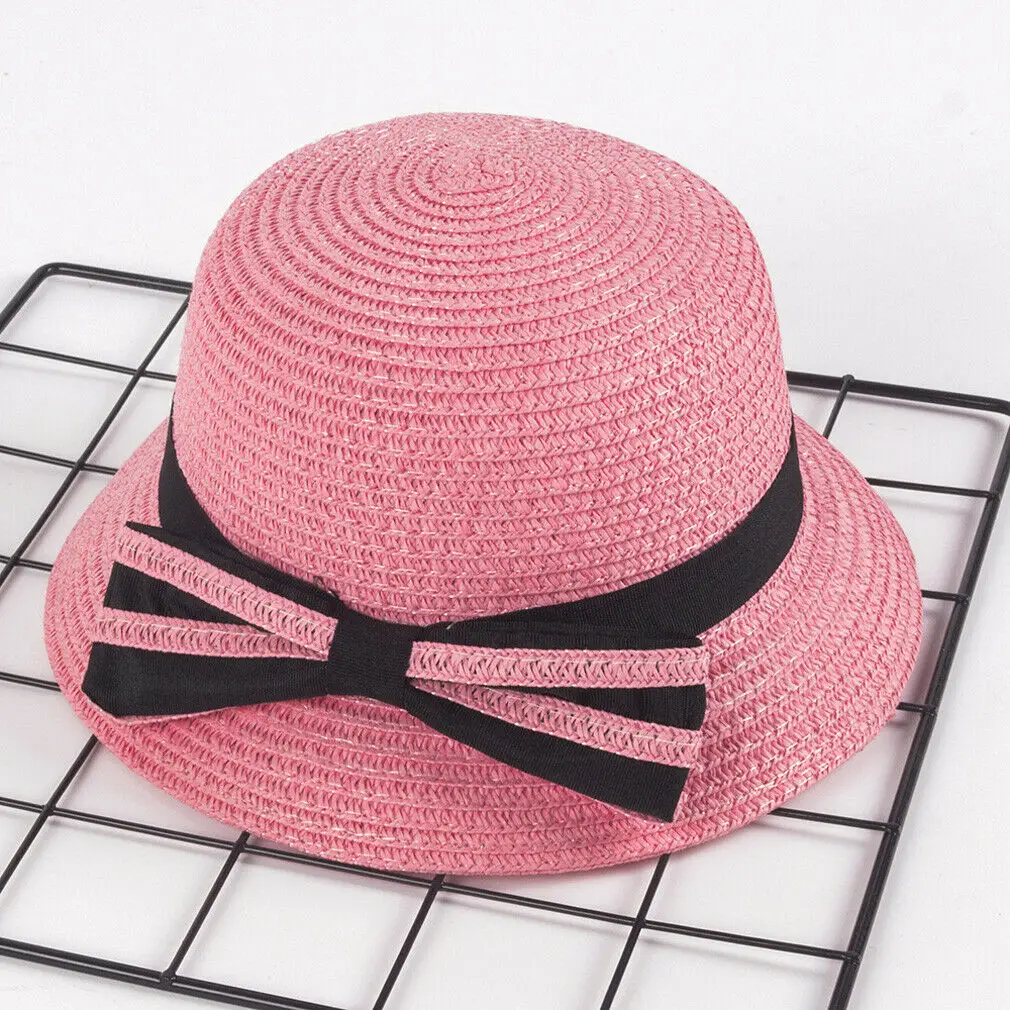 Летняя детская одежда с бантом в виде бабочки соломенные шляпы Fedora шапка детский