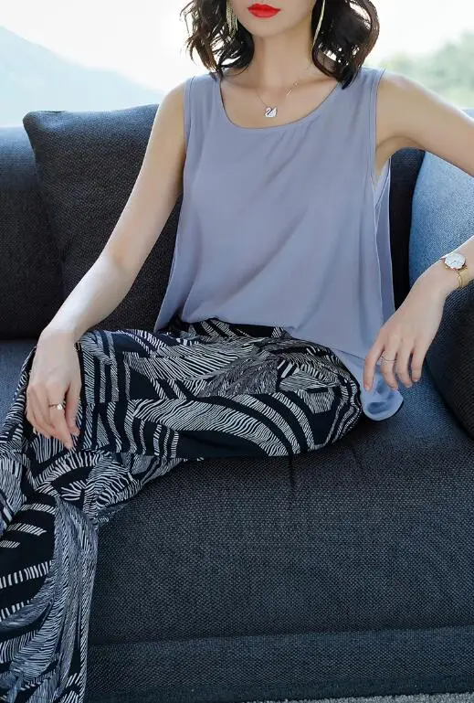 Office Lady chiffon batwing sleeveless floral shirt sweet women summer T-shirt solid color 2018 new latest hot sale | Женская одежда