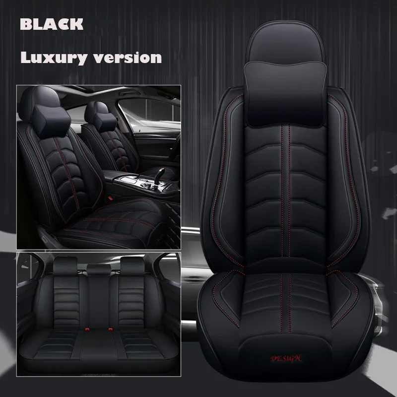 BLACK LUX Универсальные автомобильные чехлы из искусственной кожи для chevrolet lacetti captiva sonic spark cruze аксессуары niva aveo epica Авто stylin - Название цвета: BLACK LUX