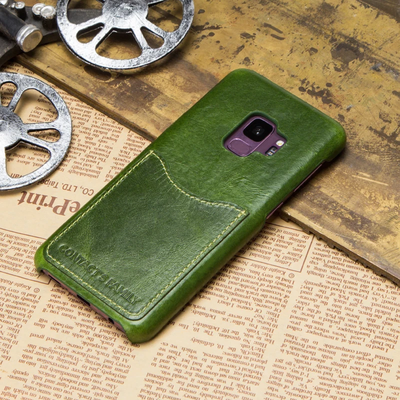 Чехол из натуральной кожи для телефона samsung Galaxy S9 Crazy Horse, чехол с отделением для карт, чехол для samsung S9, для задней крышки, твердый