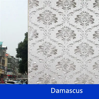 Damascus 60x100 см тисненая Цветочная оконная пленка матовая стеклянная пленка статическая оконная бумага Туалет Кухня раздвижная дверь непрозрачная стеклянная наклейка - Цвет: Damascus