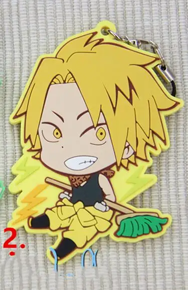 1 шт. Ограниченная серия аниме брелок Boku no Hero Academy Izuku Midoriya yaojorozu Kaminari Denki резиновый брелок с подвеской - Цвет: 2