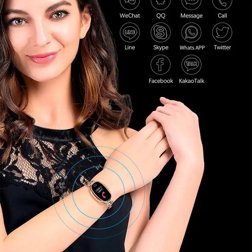 Smarcent E68 Умные часы женские с измерением пульса, водонепроницаемые IP67, фитнес-браслет для спорта, браслет для здоровья, 14 дней автономной работы