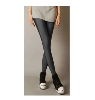 Dark gray MeiL сексуальные однотонные яркие неоновые леггинсы размера плюс, женские леггинсы, эластичные леггинсы для фитнеса, балета, танцев - Цвет: Dark gray