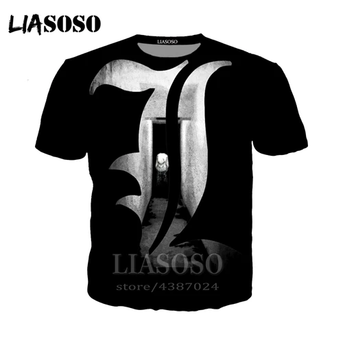 LIASOSO новый дизайн аниме футболка Мужская/Женская печать 3D death note уличная одежда