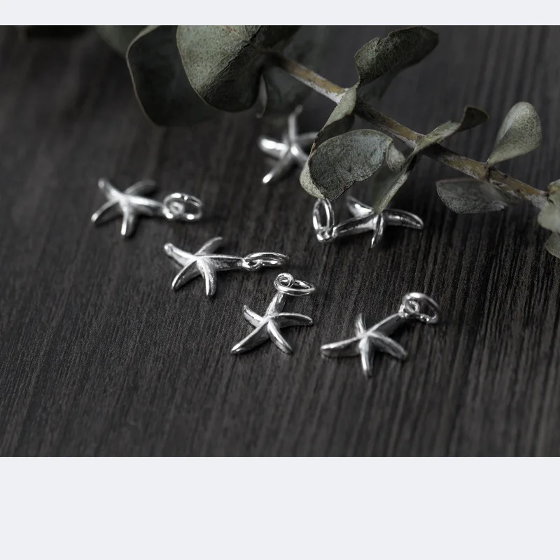 

UQBing Fashion Women DIY Jewelry 925 Sterling Silver 13*12mm Starfish Dangle Charms DIY Jewelry Making Findings Accessories