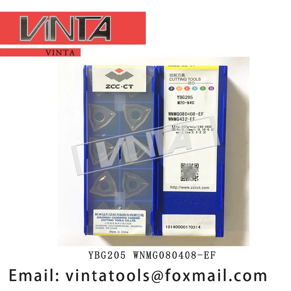 high quality 10pcs/lots YBG205 WNMG080408-EF WNMG080404-EF CNC Carbide Turning Inserts Cutting Blade Tools