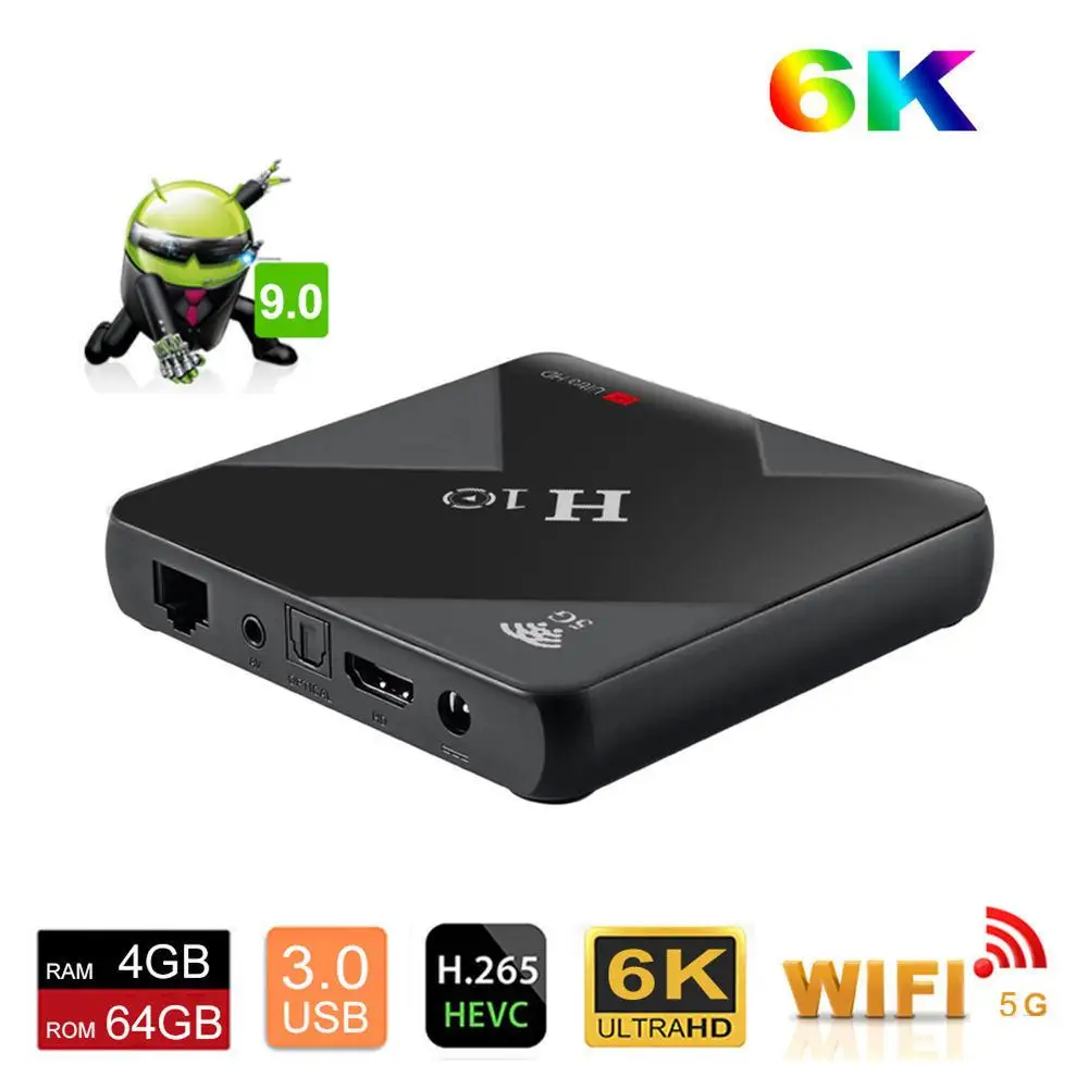 H10 tv BOX 6k HD H6 чип Android 9,0 коробка# CW