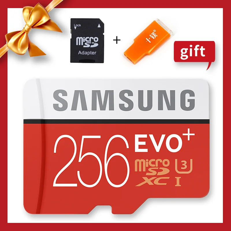 Карта Microsd SAMSUNG 256G 128 Гб 64 ГБ 32 ГБ 16 ГБ 8 ГБ 100 МБ/с./с класс 10 U3 U1 SDXC класс EVO+ Micro SD карта памяти TF флэш-карта