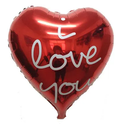 1 шт большой i love u соединены в форме сердца гелиевые фольгированные шары День Святого Валентина Свадьба С Днем Рождения Украшения для вечеринки сделанные своими руками воздушные шары - Цвет: 18inch