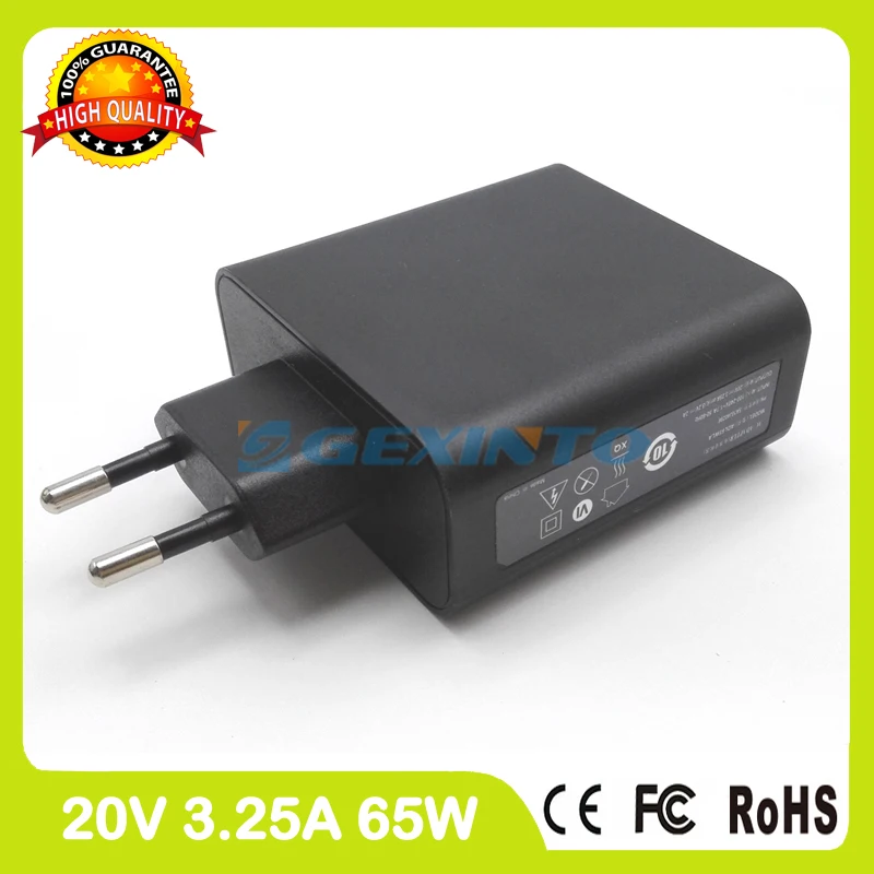 

20V 3.25A 5.2V 2A USB AC Power Adapter for Lenovo Yoga 3-1470 only for Core i5 i7 charger ADL65WLB ADL65WLD ADL65WLE EU Plug