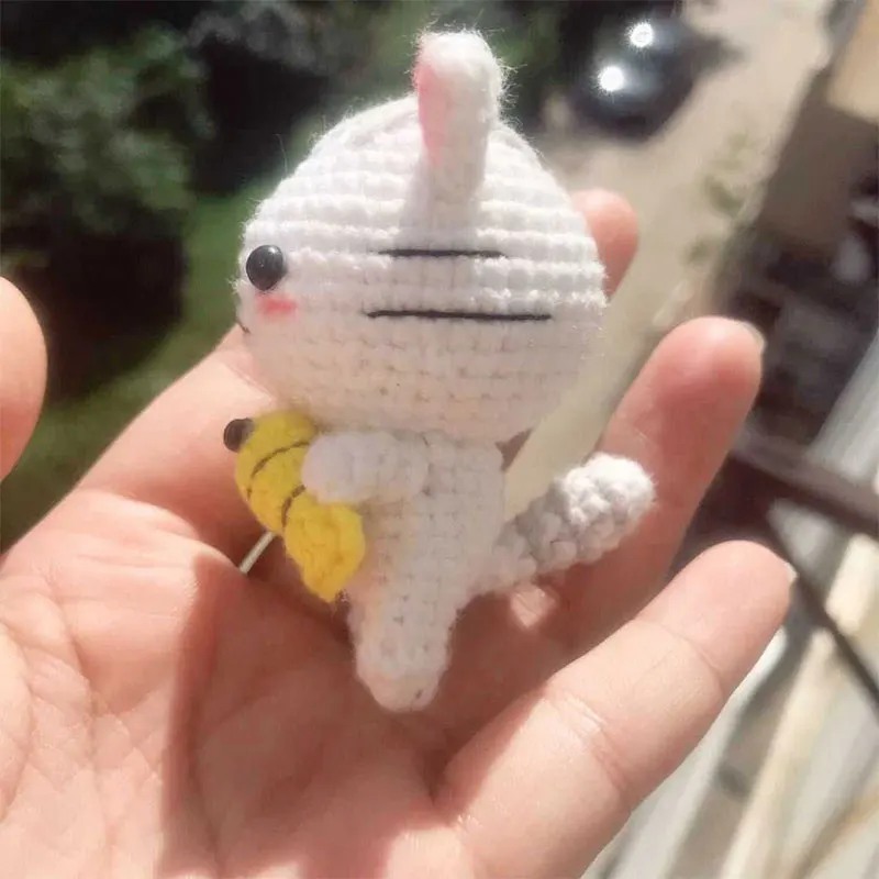 8*6 см вязаный вручную Amigurumi маленькая кошка кулон для еды рыбы ребенок милый