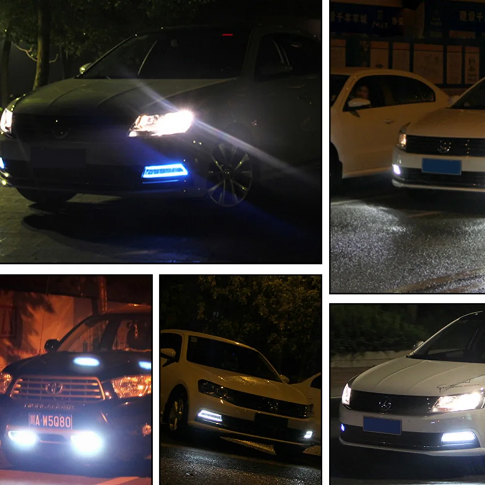 VooVoo LED Daytime Running Light Waterproof Universal DRL Kit Led Auto Driving Work External Fog Lamp 6000K 12V 6 Leds | Автомобили и