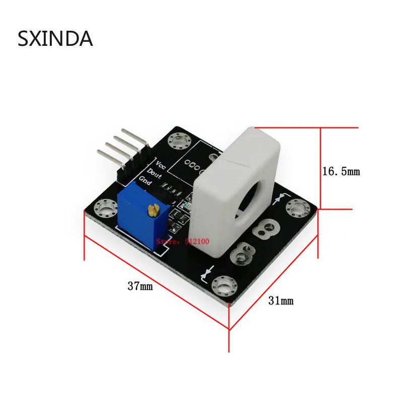 DC 5V WCS1800 датчик датчика Холла 35A точный с сигнальной лампой перегрузки по