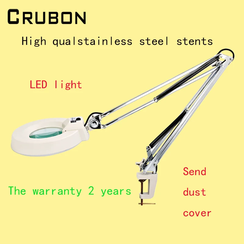 CRUBON Бесплатная доставка увеличительное стекло настольная лампа с 20X лупой