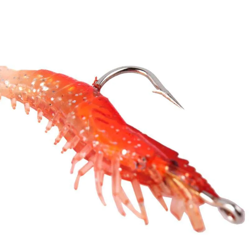 DollarMee excellent fancy Fish Bait Soft Silicone Prawn Fluorescent Shrimp Fishing Lure With Hook Universal! | Спорт и развлечения