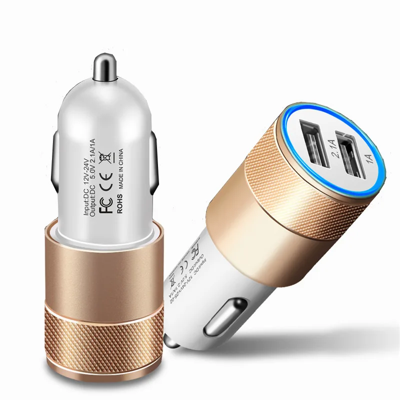 Автомобильное зарядное устройство USB быстрое с 2 портами для iphone Samsung Galaxy Huawei Xiaomi