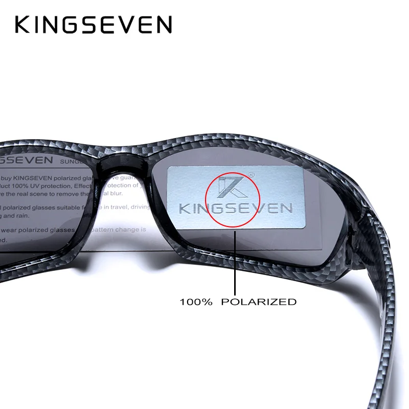 KINGSEVEN Brand Polarized Sunglasses Men Goggles Carbon Fiber Frame TR90 Material Fishing Driving Eyewear Sun Glasses Oculos