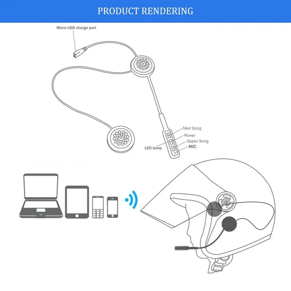 MH01 мотоциклетный шлем гарнитура автоматически отвечающая против помех для