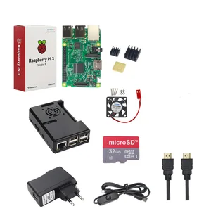 Raspberry Pi 3 Model B + SD-карта 32 ГБ + чехол + вентилятор + адаптер питания 2,5 А + кабель + теплоотвод для RPI 3 B Бесплатная доставка