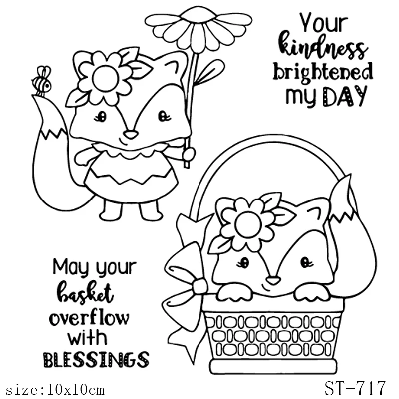 

ZhuoAng Transparent and Clear Stamp Girl and Bunny DIY Scrapbook Album Card Making DIY Decoration Making