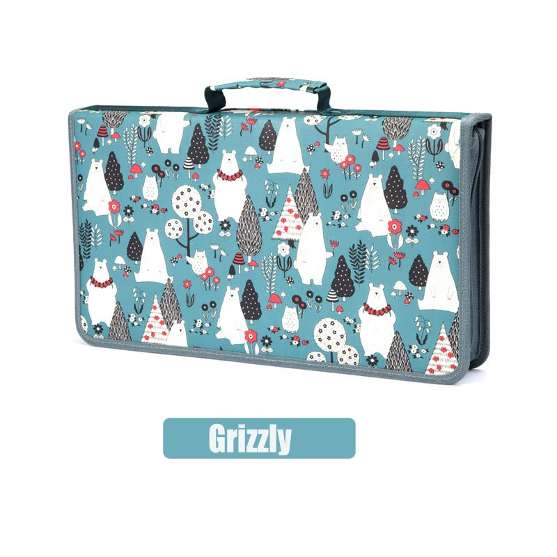 Grizzly 216 Holes 216/168 слот сложенный Рисунок кисти пенал для карандашей Сумки Пенал школьный канцелярский кожаный мешок ребенок милый молния для художественных принадлежностей - Цвет: Grizzly 216 Holes