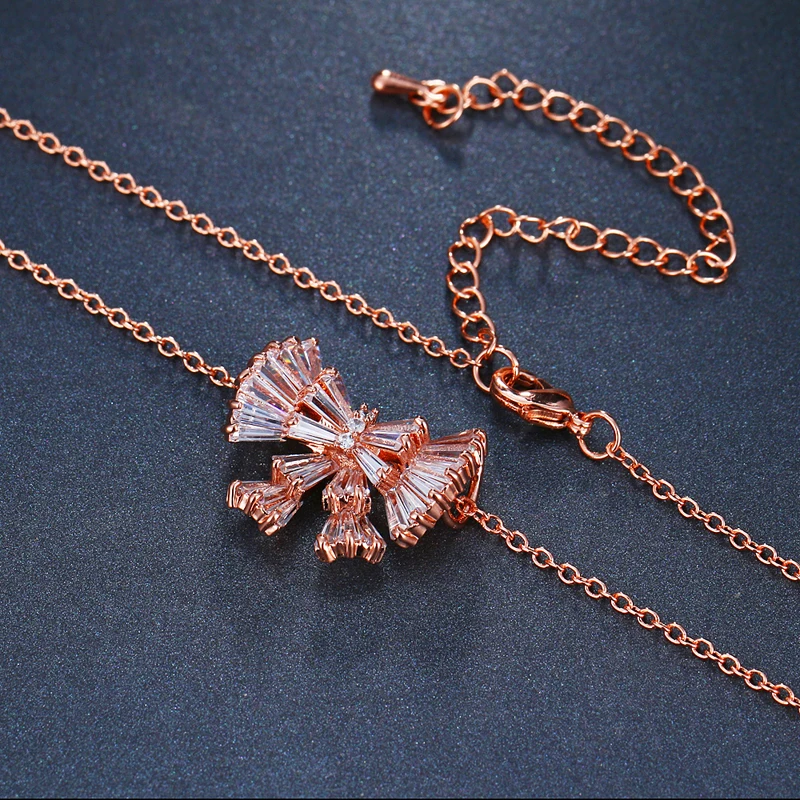 Emmaya бренд оригинальность мода лук кулон AAA кубический циркон два цвета Jewely ожерелья для мужчин женщин Florid Свадебная вечеринка подарок