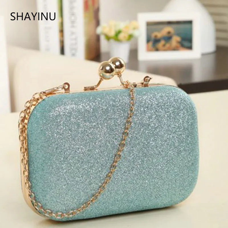 Вечерняя сумочка Леди Партии Женщин Свадьба Блеск Цепь Сцепления Корпус Коробки