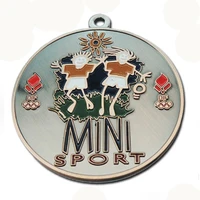wholesale custom custom sports medal irregular shape circus theme double hole medal