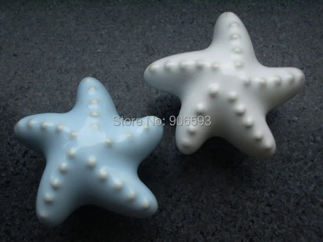 

Free shipping starfish ceramic cabinet knob 12pcs/lot