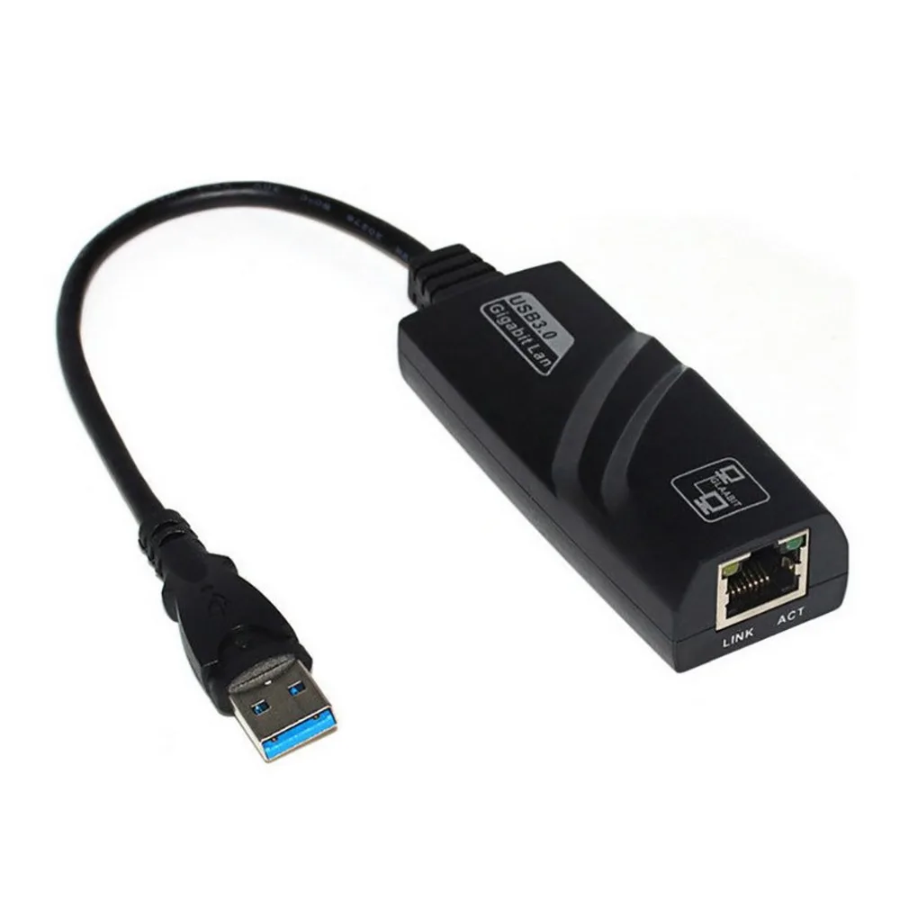 USB 3,0 Gigabit проводной Ethernet карта USB к RJ45 Ethernet LAN RJ45(10/100/1000) Мбит сетевой адаптер Черный