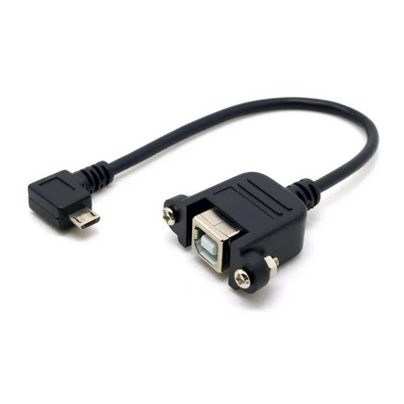 90 градусов левый Угловой Micro USB 5pin штекер к B женское крепление на панели тип