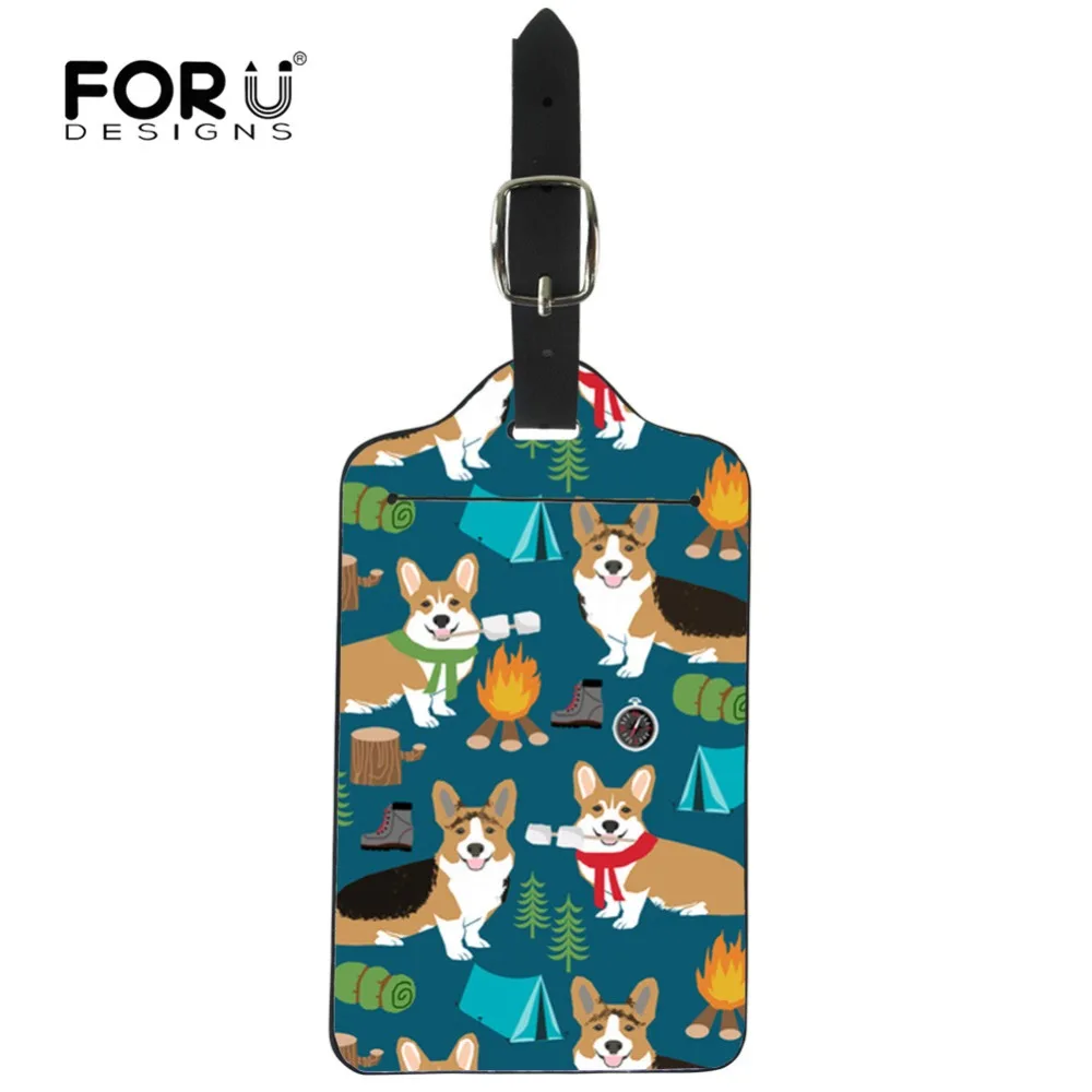 Ярлыки для багажа FORUDESIGNS с мультяшным принтом корги идентификатор ярлык