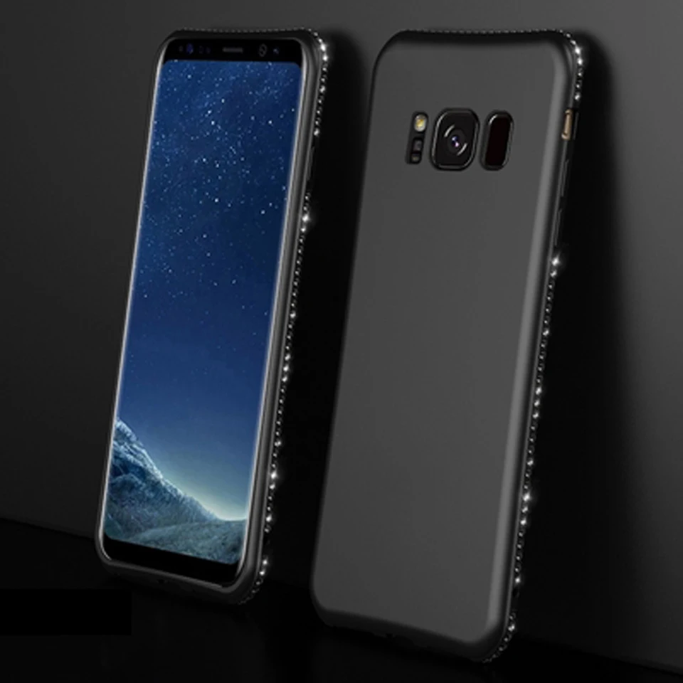 Силиконовый мягкий блестящий чехол со стразами для Samsung Galaxy S8 S9 S7 Edge Note 8 TPU J3 J5 J7 2016