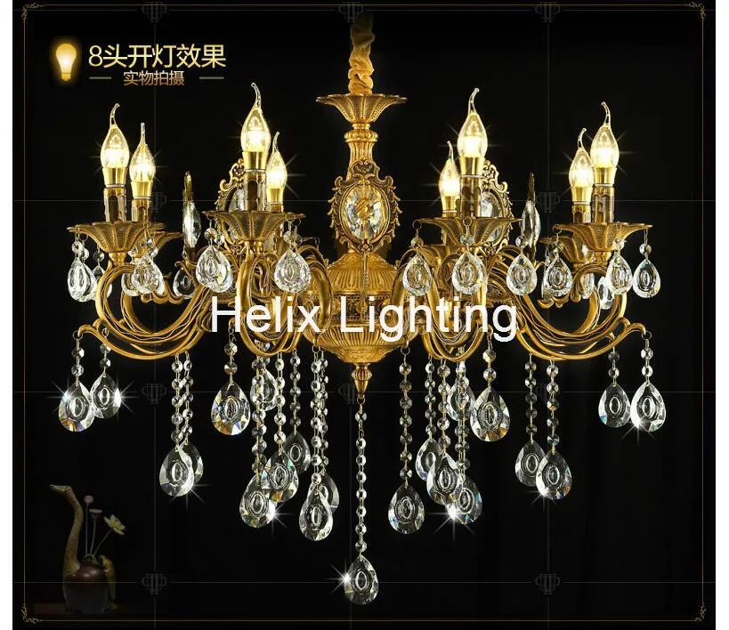 Бесплатная доставка латунь цвет K9 Хрустальная люстра Современная хрустальная