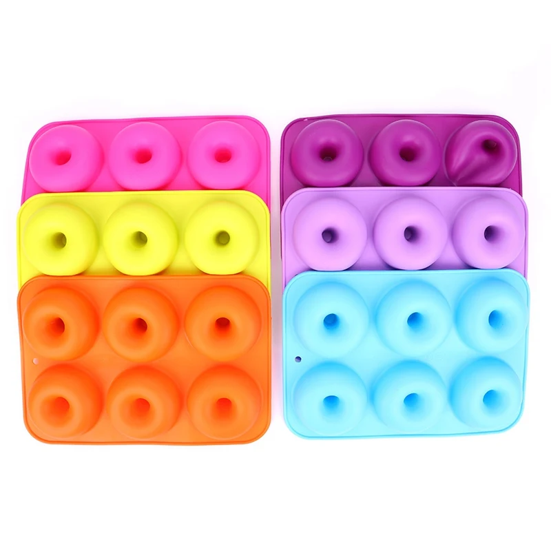 Donuts Mold Silicone Round Shape Doughnuts Mould Baking Jelly Fondant Cake Chocolate Decoration Pastry Tool | Дом и сад