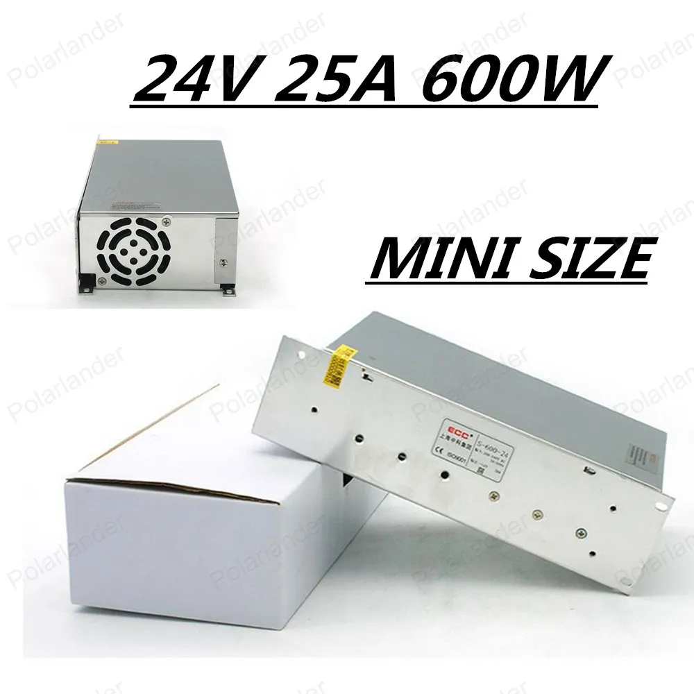 

600 Вт 24В 25А одиночный выход Регулируемый Импульсный блок питания для светодиодной полосы света Универсальный AC-DC конвертер