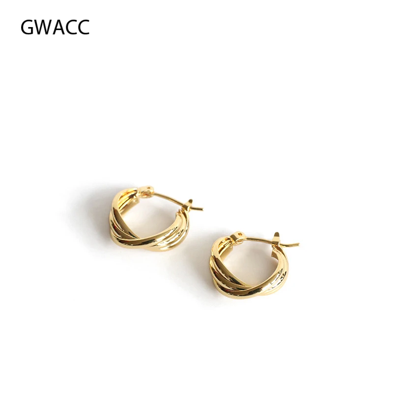 GWACC простые золотистые серьги кольца для женщин модные женские ювелирных изделий
